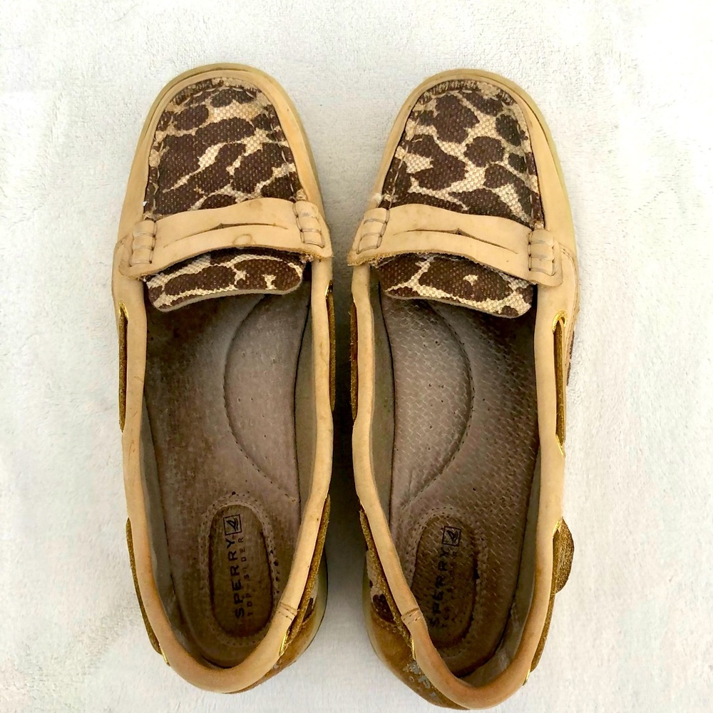 SPERRY Shoes Top-Sider Deck Shoes Size 7 Gold Shimmer